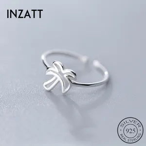 INZATT, Настоящее серебро 925 пробы, минималистичное открытое дерево, Открытое кольцо для женщин, интересные вечерние ювелирные изделия, модный подарок
