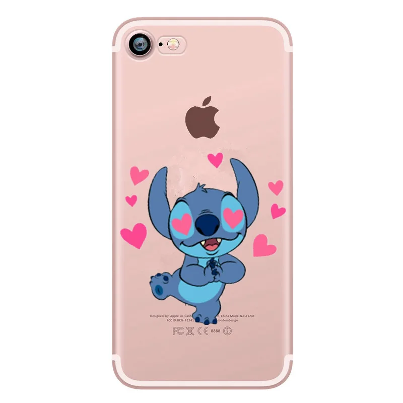 Cute Stitch Soft Silicone for iphone x Case Patterned Cartoon Thin phone 6 7 8 5s 5 SE 6s plus XS |
