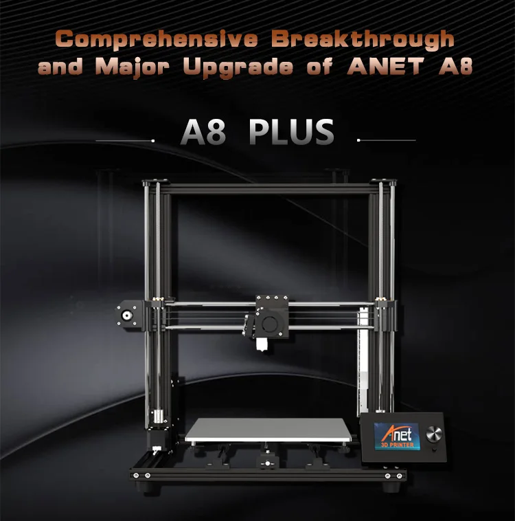 Anet A8 Plus улучшенная версия DIY A8 3d Принтер Высокоточный металлический Настольный принтер 300x300x350 мм 3d принтер с PLA Impresora