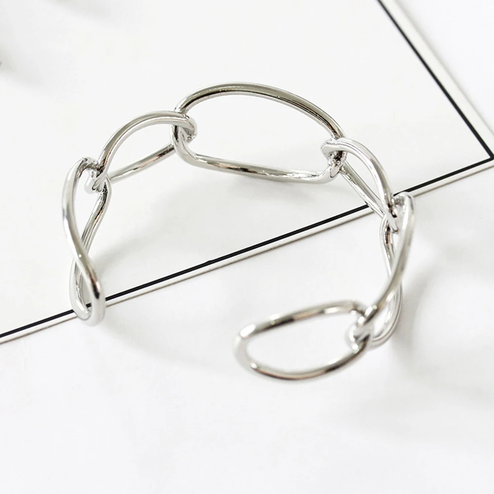 Толстая цепь полый крест простой открытый браслет Открытые Браслеты для женщин