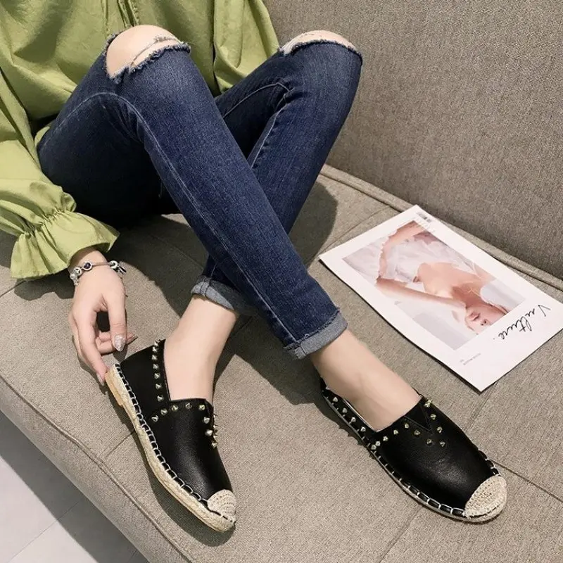 Женские эспадрильи сезон лето дышащая обувь на плоской подошве женская с