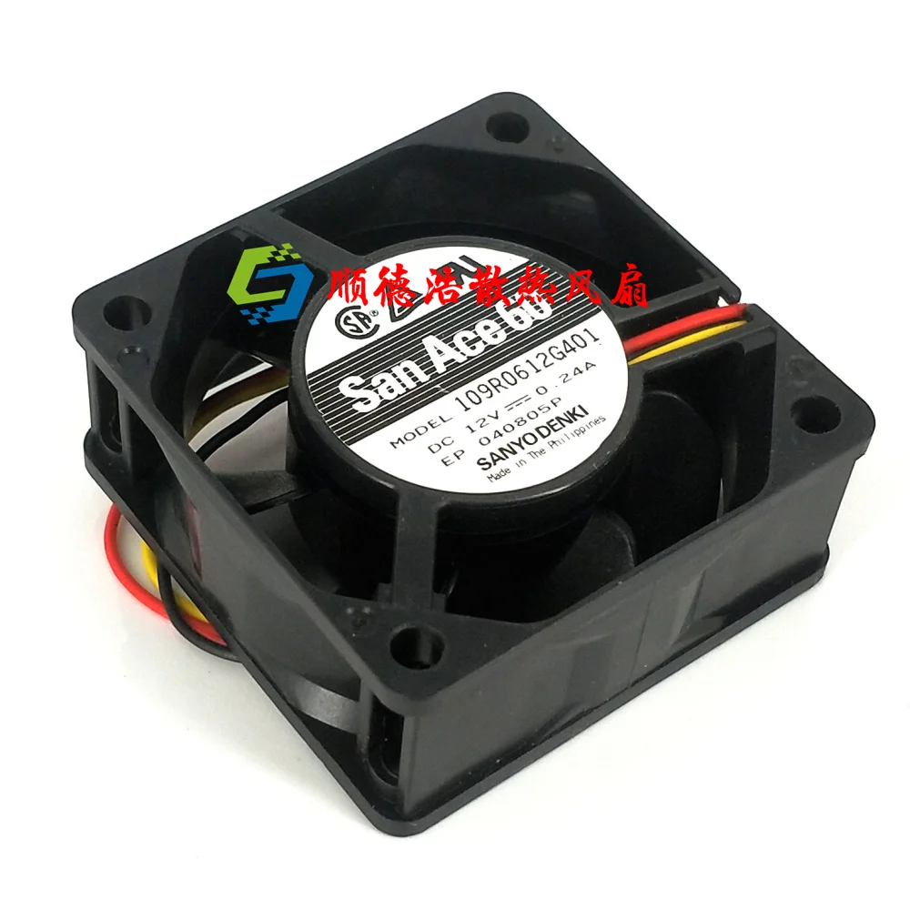 Sanyo Denki 109R0612G4D01 DC 12V 0.24A 60x60x25 мм 3 Провода Сервер вентилятор охлаждения|Кулеры и