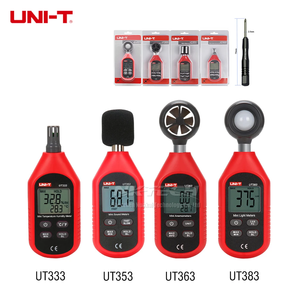 UNI T UT333 UT353 UT363 UT383 мини Измеритель температуры и влажности цифровой шумомер