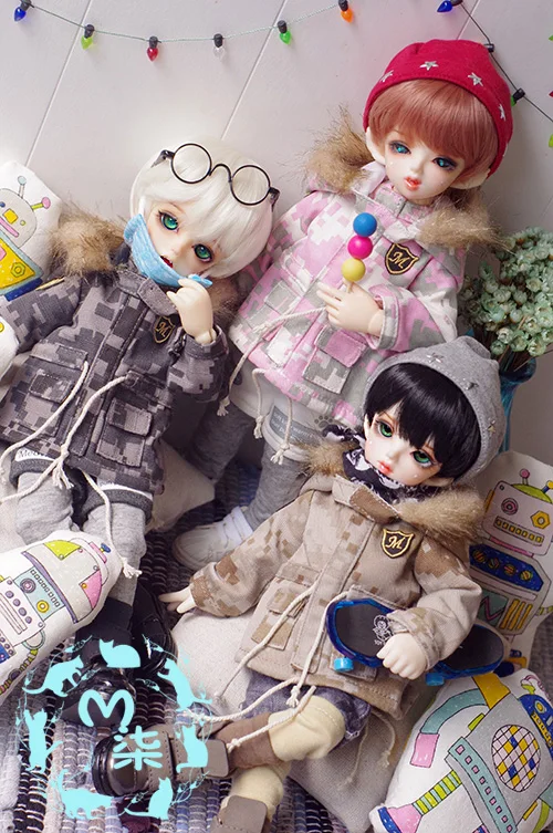 MiuCat-BJD doll clothes camouflage Hoodie winter coat Jacket for 1/6 YOSD&amp1/4MSD 3 color | Игрушки и хобби