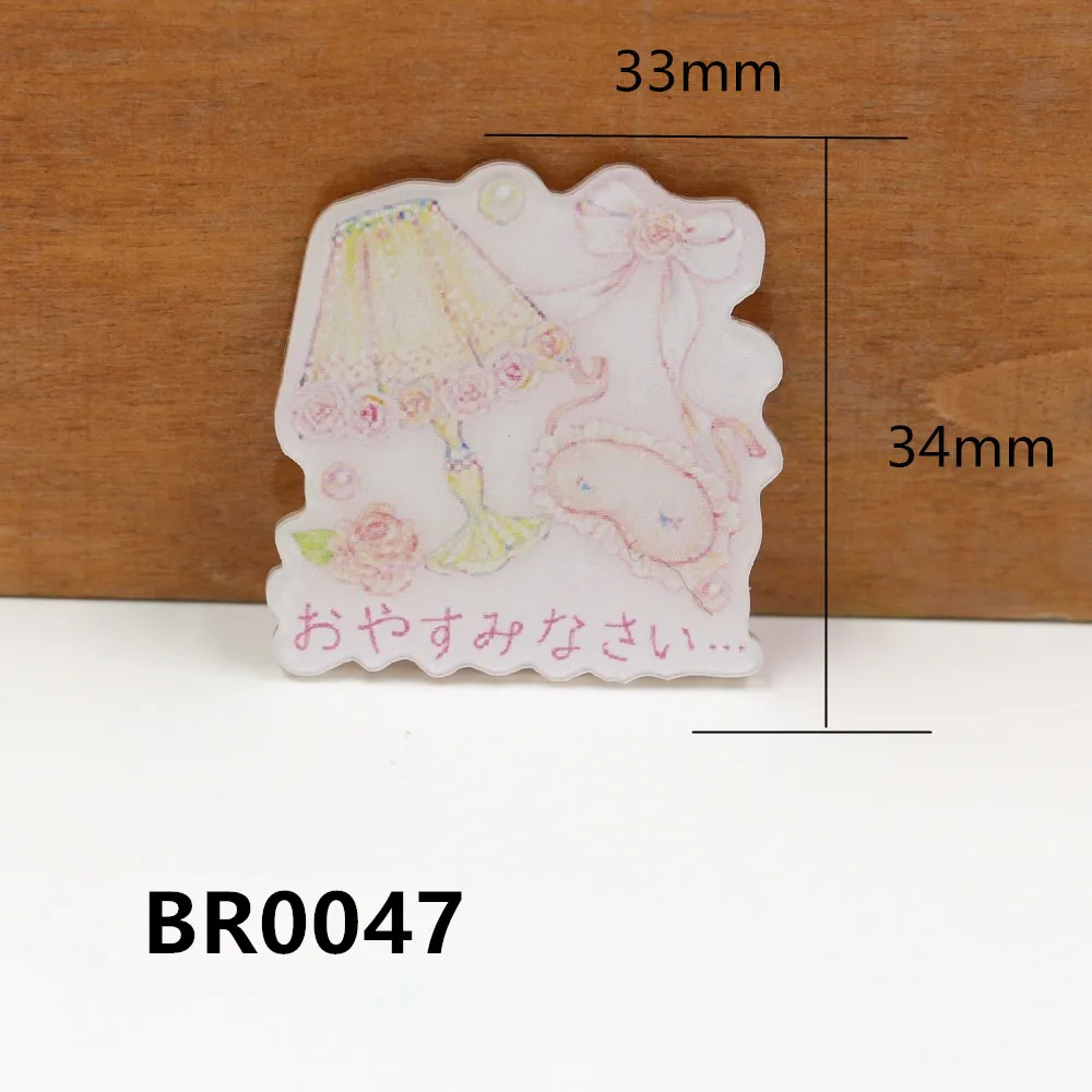 BR0016 1 шт. Акриловая плоская спинка акриловая брошка мультфильм головной убор