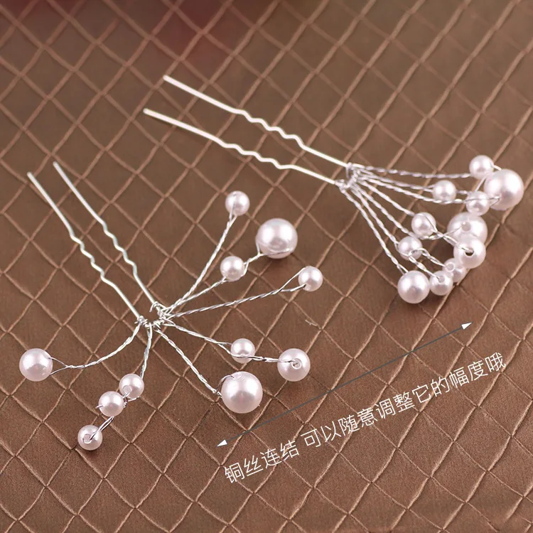 Fooderwerk Jewery Bridal Wedding Hair Forks Europe And America Wild Size Pearl U-shaped Hairpin Handmade Pin Accessories | Украшения и