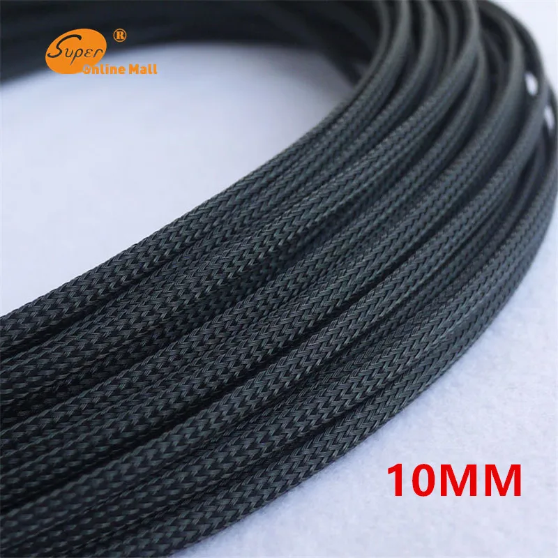 Черные плетеные кабели 1 м 10 мм тканевый шнур расширяемый кабель для домашних