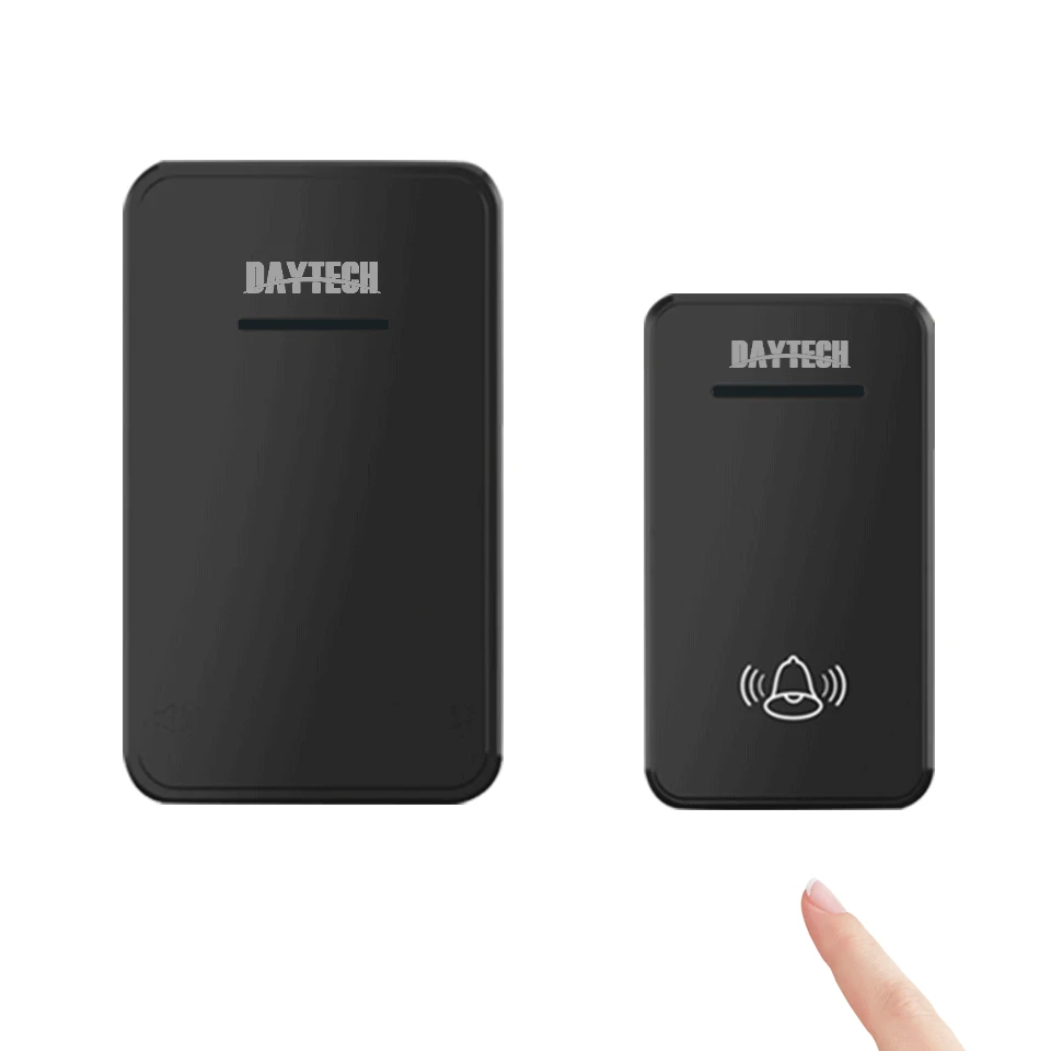 Беспроводной дверной звонок DAYTECH, комплект, дверной звонок, мелодия, колокольчик, домашний, добро пожаловать, светодиодный, водонепроницаемый, умный дверной звонок, длинный рабочий диапазон