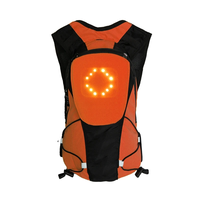 OrangeRed 5L светодиодный рюкзак Беспроводной дистанционного Управление указатель поворота Предупреждение лампа USB Перезаряжаемые сумка - Цвет: OrangeRed