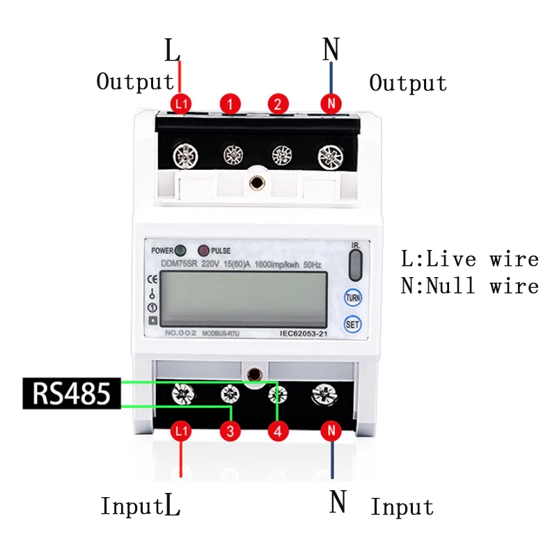 ЖК ac220V 230 V 50 Гц 60 Гц 5-80A RS485(MODBUS-RTU) удаленного счетчика функция подсветки счетчик электроэнергии Мощность метр кВтч