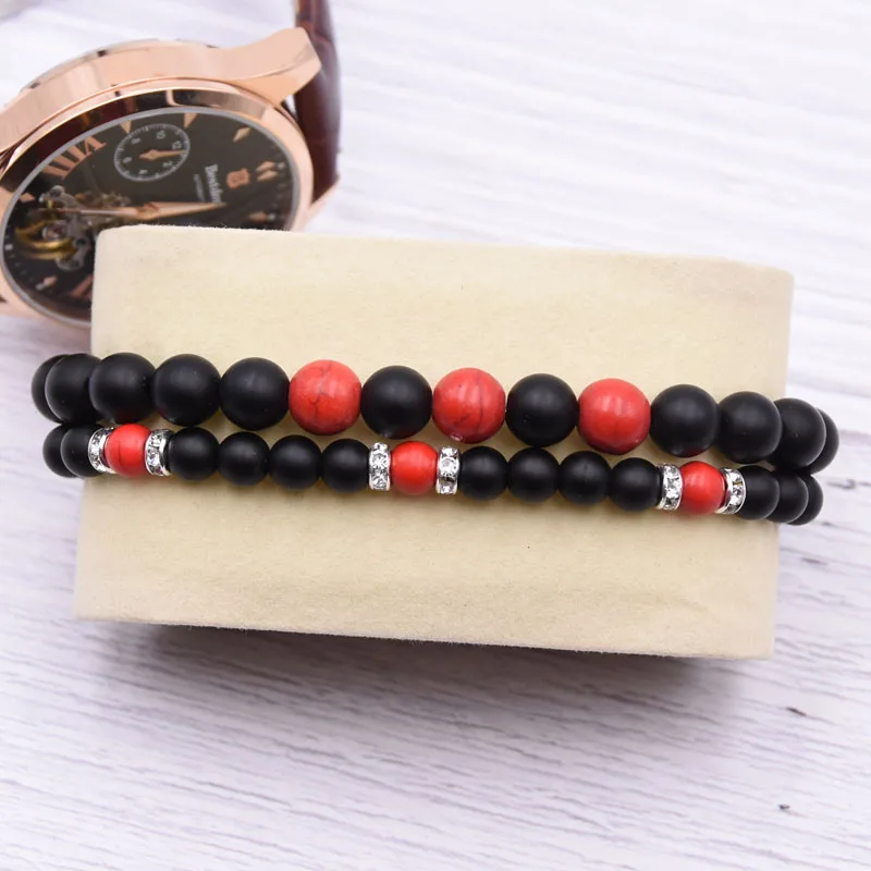 Парные ювелирные изделия браслеты из камня тигровый глаз классические черные и