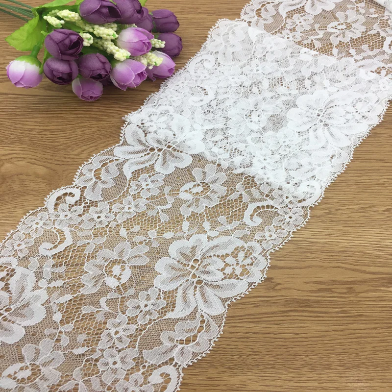 

Delicate 5yards 13cm width White Lace Fabric Flower Venice Lace Trim Applique Sewing Craft for Wedding Dec.