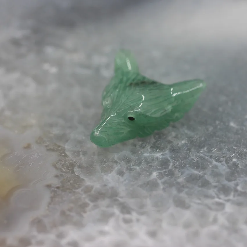 Green Aventurine 23 камня на выбор, 3 шт./лот резные подвески в форме волчьей головы для ожерелья, натуральный кварц Агаты резьба фигурка Чакра Исцеление Кристалл - Окраска металла: Green Aventurine
