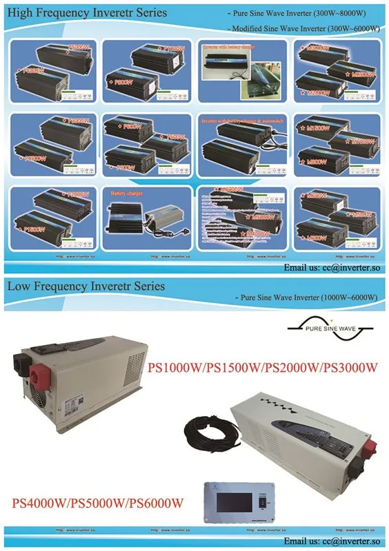 2016 Солнечная ветровая Система DC 48V to AC220V 5000W LCD немодулированный синусоидальный