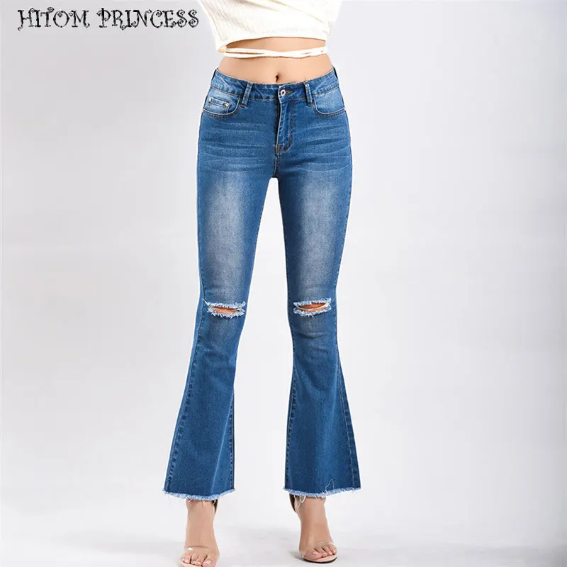 

HITOM PRINCESS Hole Jeans For Women High Waist Flare Pants Wide Leg Women Jeans Vintage Denim Pant Mom Fit Plus Size Jeans Woman