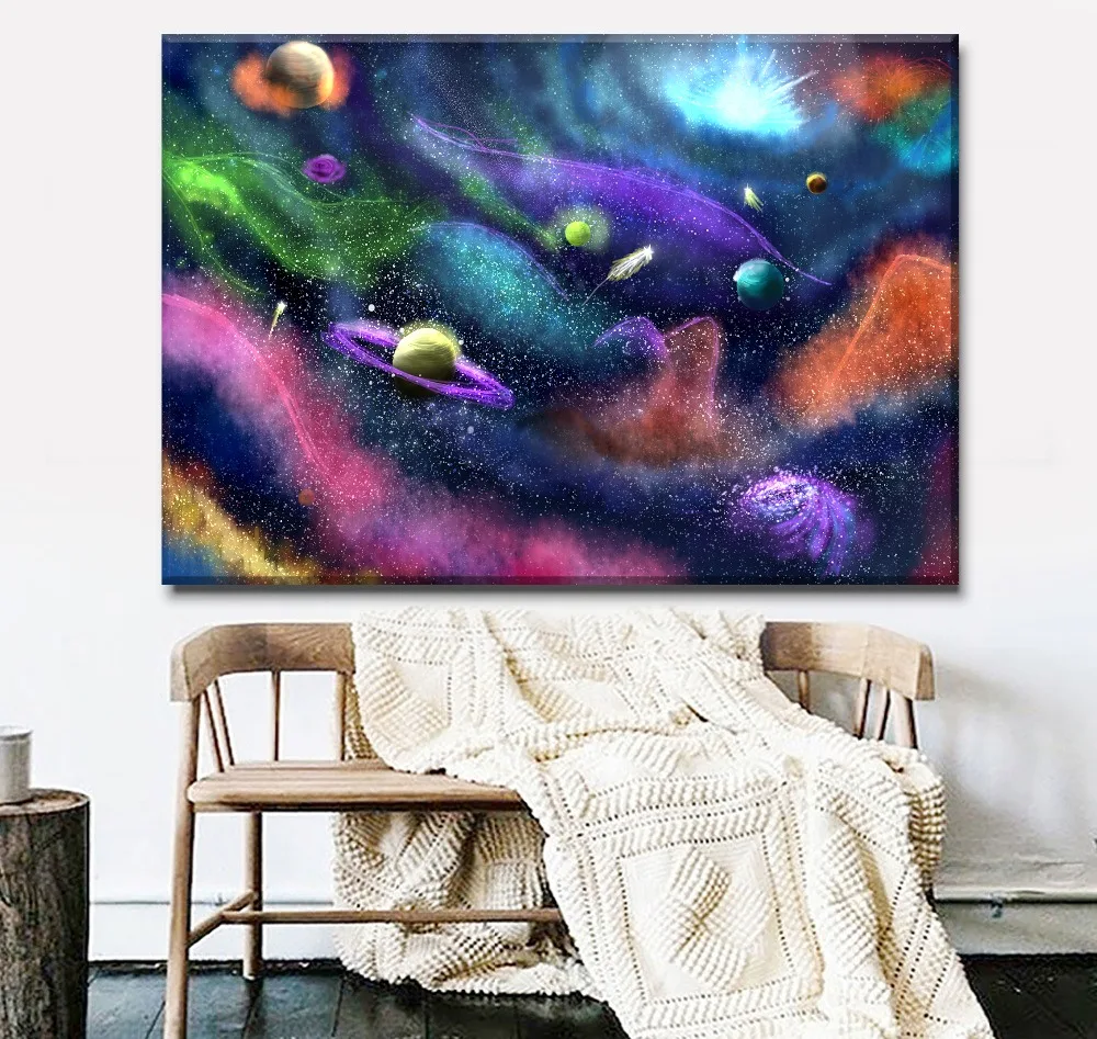 Современное художественное оформление 3 панели научная фантастика абстрактная