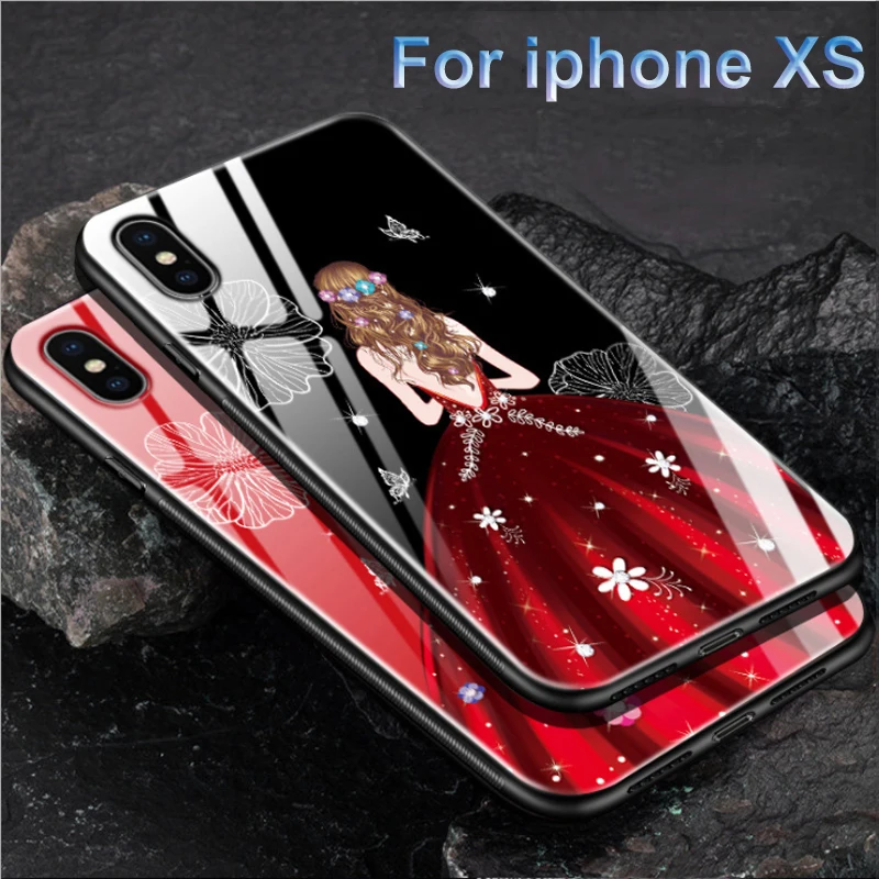 For iphone X case iX tempered glass hard phone back cover iphoneX cases 10 protective coque 5.8&quot | Мобильные телефоны и