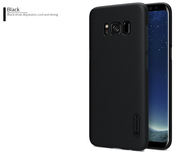 Для samsung Galaxy S8 Plus Nillkin супер матовый защитный жесткий чехол на заднюю панель для Galaxy S8 Plus 6," чехол для телефона+ Защитная пленка для экрана - Цвет: Черный