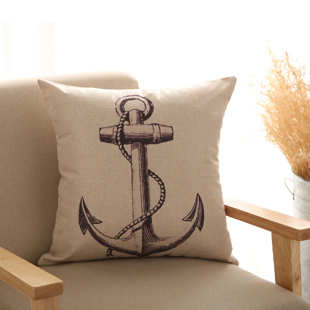 Винтажная наволочка для диванной подушки. Квадратная подушки из хлопка и льна. на