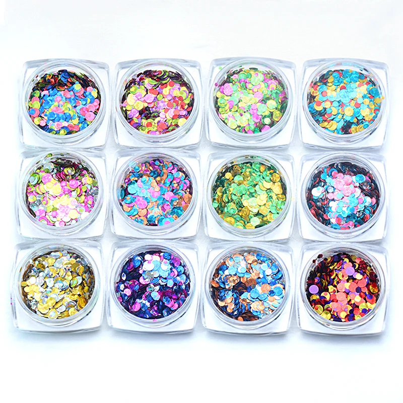 Mtssii дизайн ногтей Блестящий Порошок смешанный цвет круглой формы блестки хлопья