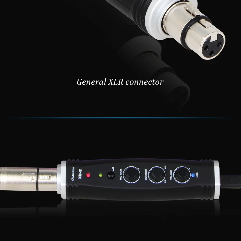 Alctron xu-2 usb конвертер XLR в USB микрофон Предварительный усилитель, компьютерный аудио интерфейс, цифровой аудио конвертер с блоком питания