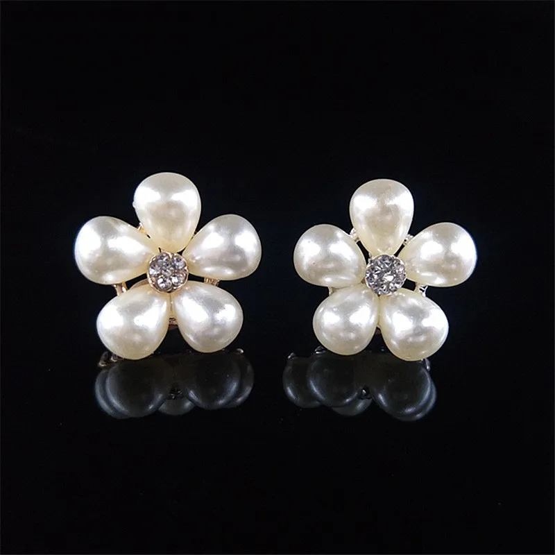 

10pcs 24mm Fashion Alloy Imitation Pearl Crystal Rhinestone Flowers Connectors KC Gold /Silver Color DIY Jewelry Accessories