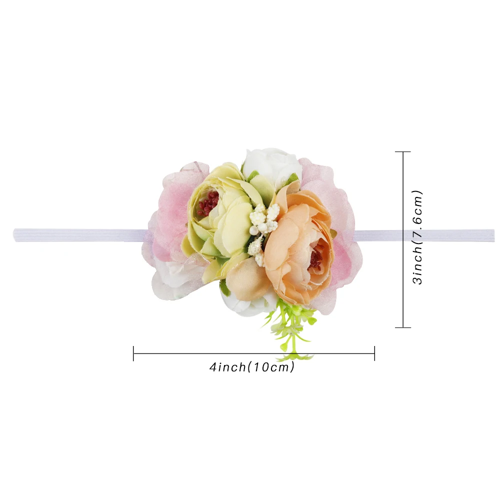 

Kids Flower Headband Nylon Faux Flower Party Flowers Hair Bands Children Elastic Photography Props Hair Accessories Headdress