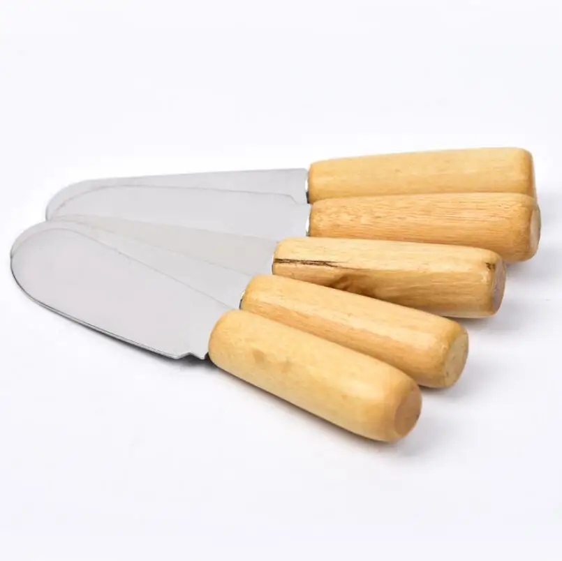 

Metal Stainless Steel Cutlery Butter Spatula Wood Handle Butter Knife Cheese Dessert Jam Spreader LX2937