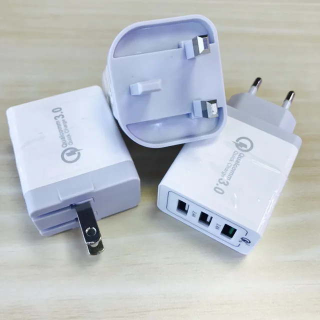 Универсальный 18 Вт 3 USB quick charge 5V3A для Iphone UK EU US Plug мобильный телефон QC3.0 Быстрая зарядка для Samsug huawei Xiaomi