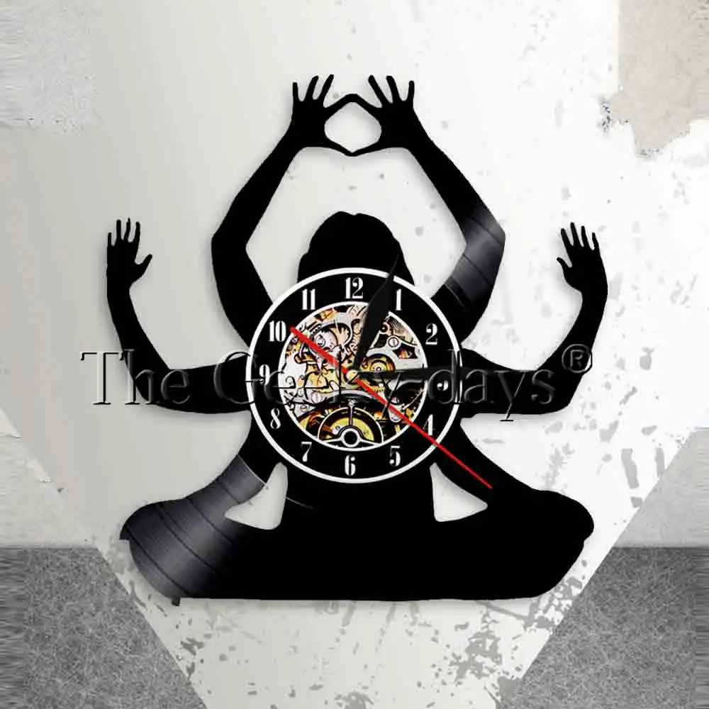 Йога Студия настенный Декор вдохновляющие настенные часы винил для медитации