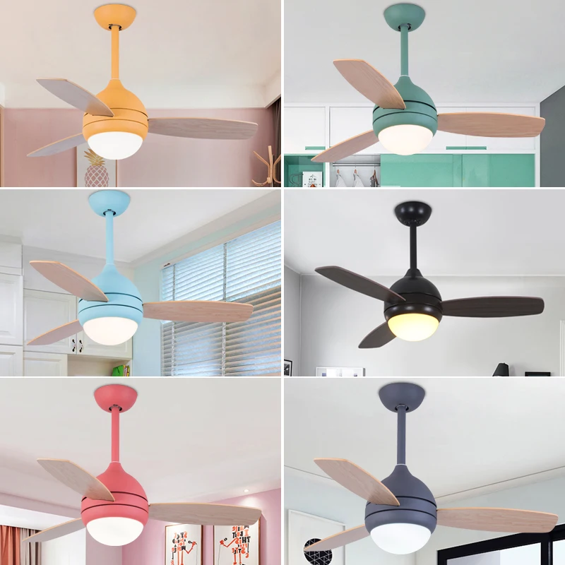TRAZOS цветной потолочный вентилятор Ventilador De Techo светодиодный для гостиной