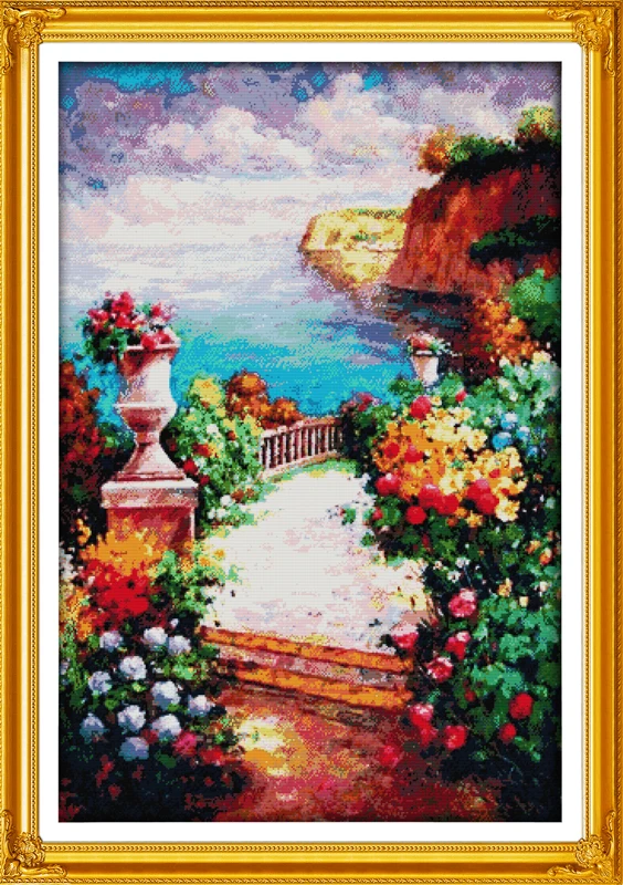 Набор для вышивки крестиком lanscape garden 14ct 11ct|Упаковка| |