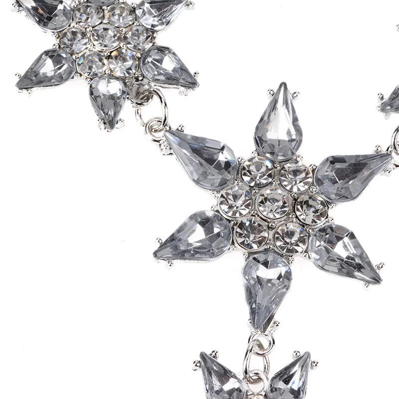 Богемский роскошный Кристальный кулон со стразами и цветком-цепочка на