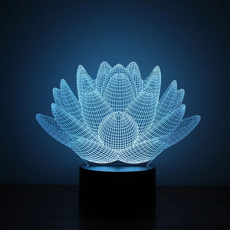 USB LED ночник для суккулентов прикроватный светильник 3D настольная лампа