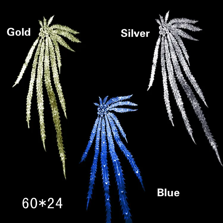 3 шт./Лот Золотой кофейный хвост Феникса вышивка кружевная отделка Сделай Сам