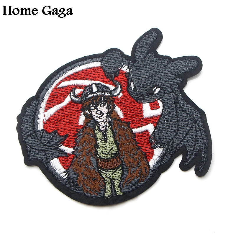 2 Homegaga Ночная фурия Беззубик вышитый утюг на патчи para одежда аппликации Косплей Джерси кошелек сумка значки-наклейки D1490 - Цвет: 2