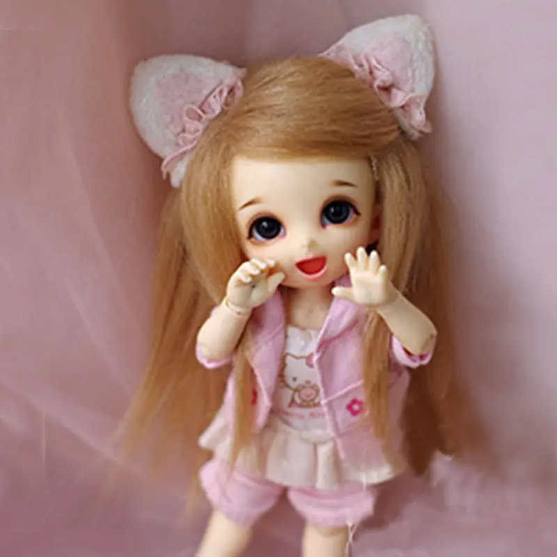 [Wamami] коричневый/льняной длинный шерстяной парик 1/8 Pukifee Ae Lati BJD Dollfie 14 см|wool wig|bjd