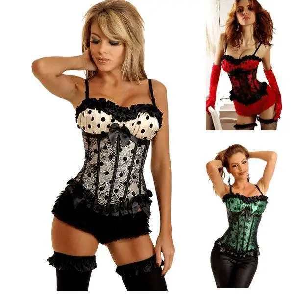 Лидер продаж сексуальное атласное цветочное готическое бюстье со шнуровкой