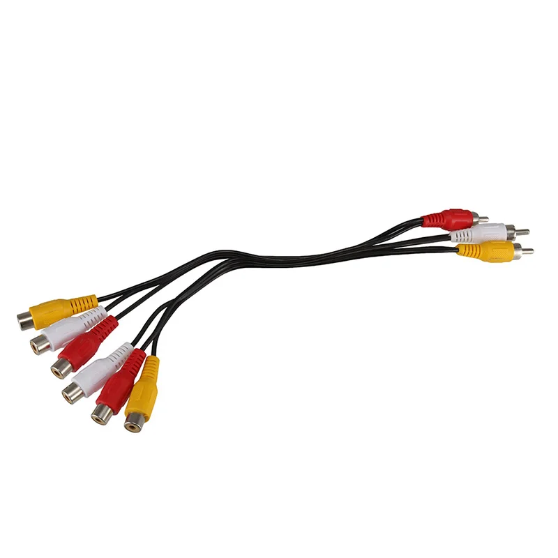 3RCA штекер 6RCA женский кабель адаптер разъем сплиттер для AV Аудио Видео LCD ТВ HDTV