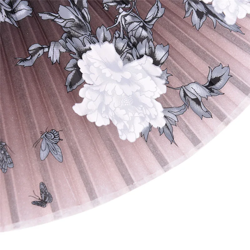 1 шт. винтажный китайский скрученный Шелковый цветочный принт складной Ручной