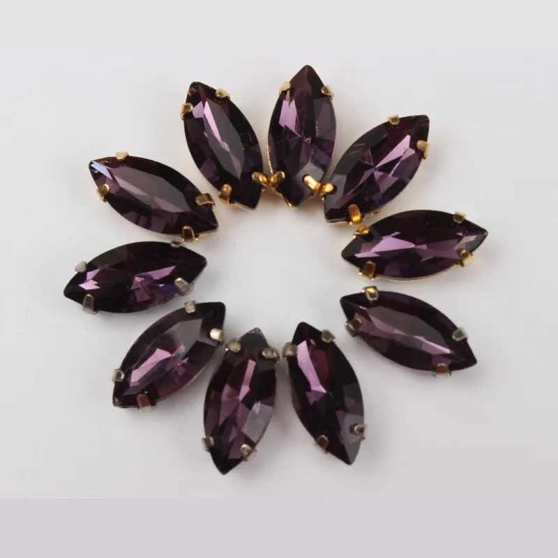 Блестящие камни для пришивания конский глаз из DK танзанита 100 шт.|sew-on rhinestones|rhinestone
