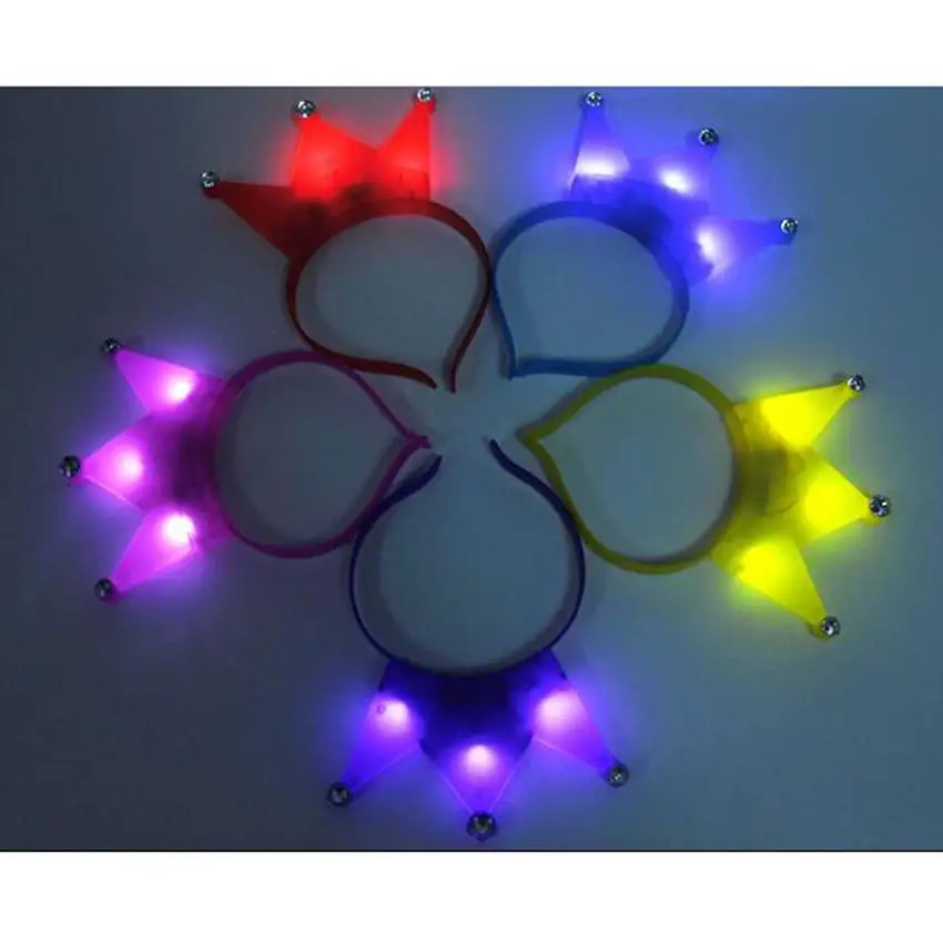 Светящийся тиара корона принцессы светодиодный мигающий ободок для дня рождения