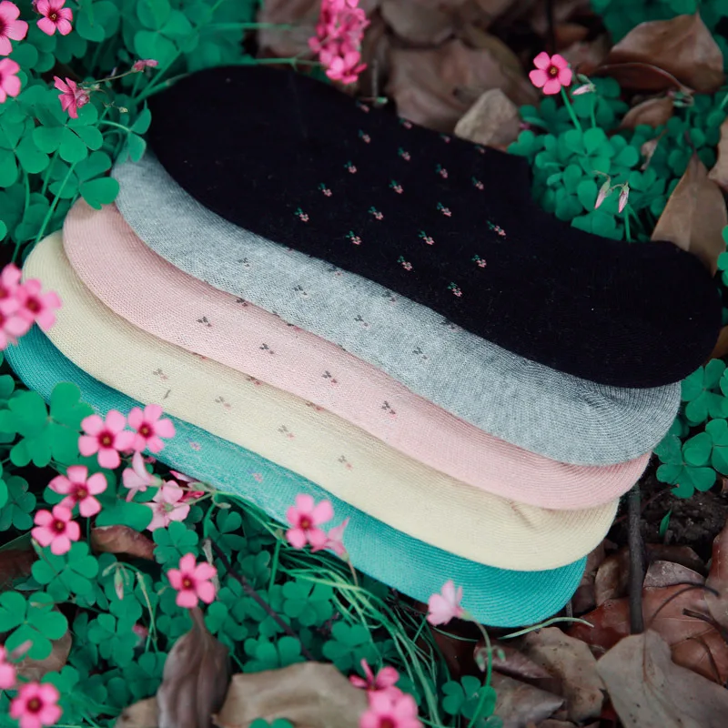 10 Пар/лот Летняя леди носки хлопчатобумажные мелкая рот небольшой свежий цветок