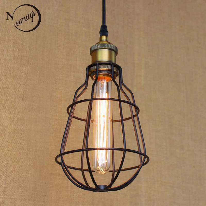 Аппаратные осветительные светильники Лофт винтажный Ретро черный шар подвесной