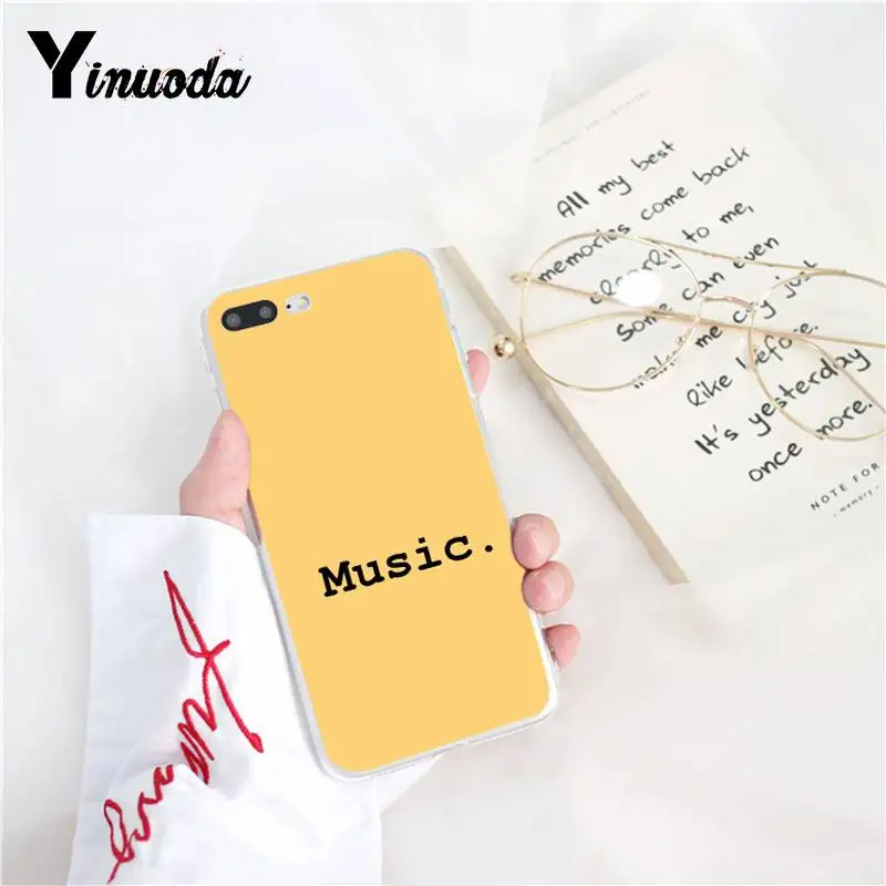 Yinuoda love text цветной узор мягкий чехол для телефона из ТПУ iPhone 8 7 6 6S Plus X XS MAX 5 5S SE XR 10 11