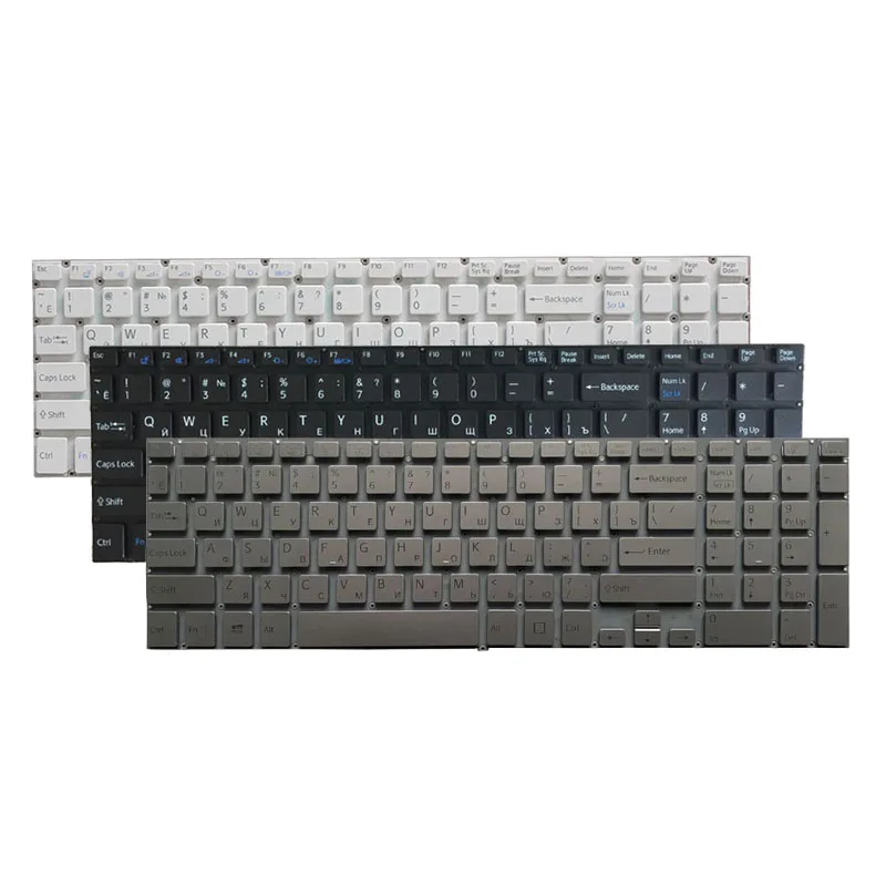 

Russian laptop Keyboard for Sony VAIO SVF152C29V SVF153A1QT SVF15A100C SVF152100C SVF1521Q1RW White/black/silver