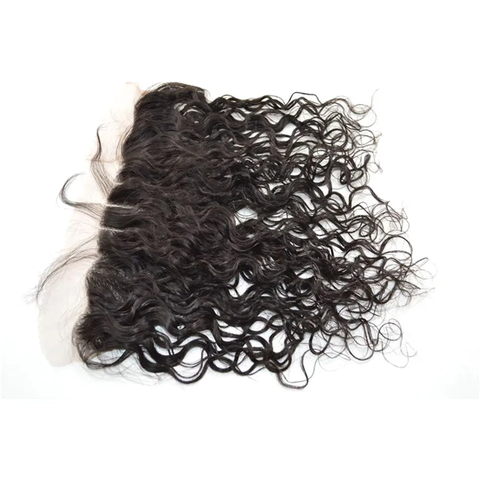 13*4 Малайзии Кружева Фронтальная Закрытие Волна Воды Волосы Уха До Фронтальной С