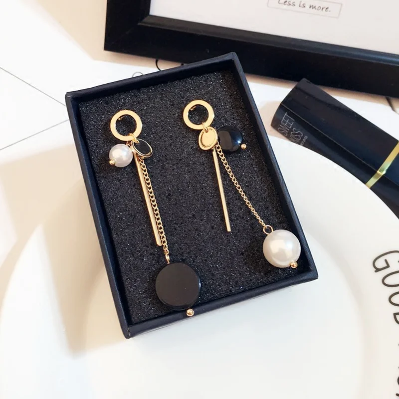 Серьги модные ювелирные изделия 2019 корейские жемчужные женские серьги длинные с