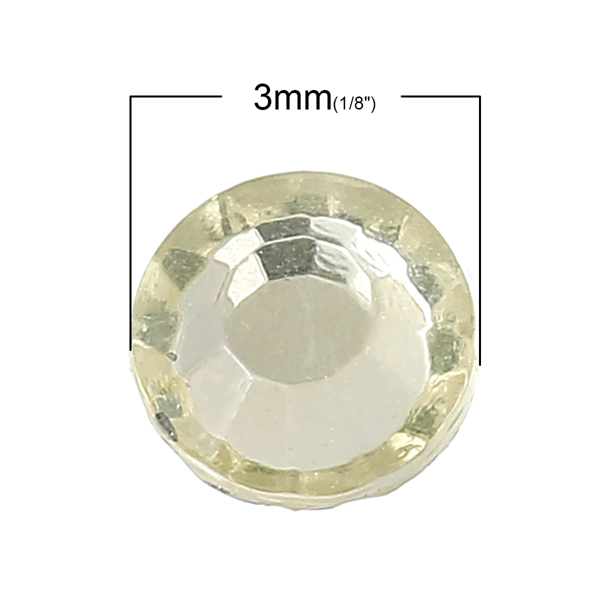 DoreenBeads Стразы круглые бледно желтые граненые 3 мм (1/8 &quot) Диаметр 650 шт|rhinestone