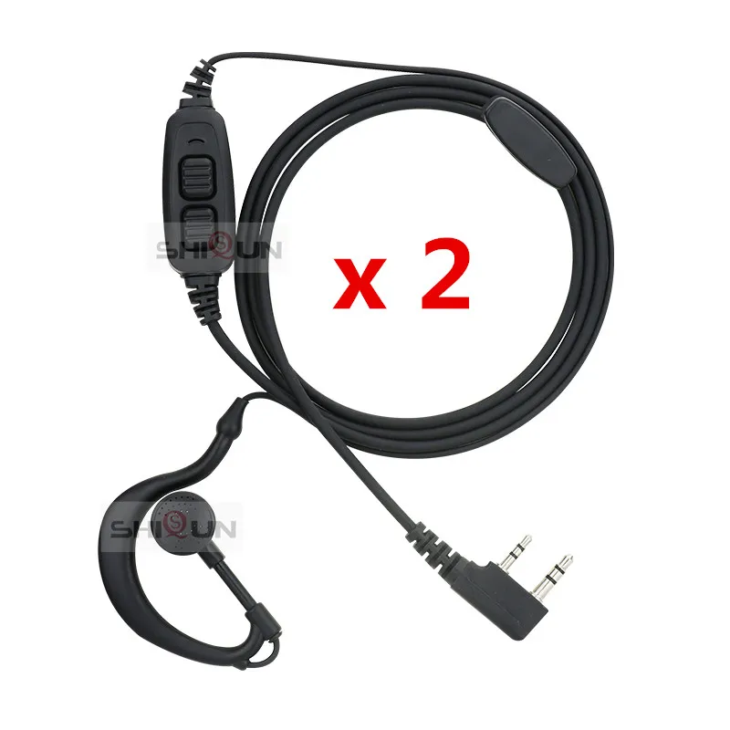2 PCS Двойной PTT Динамик для Baofeng UV-82 UV-8 UV82L UV-89 UV 82 UV-82 плюс UV-82TP GT-5TP UV-82HP UV-82HX акустическая гарнитура UV-8D - Цвет: 2 PCS